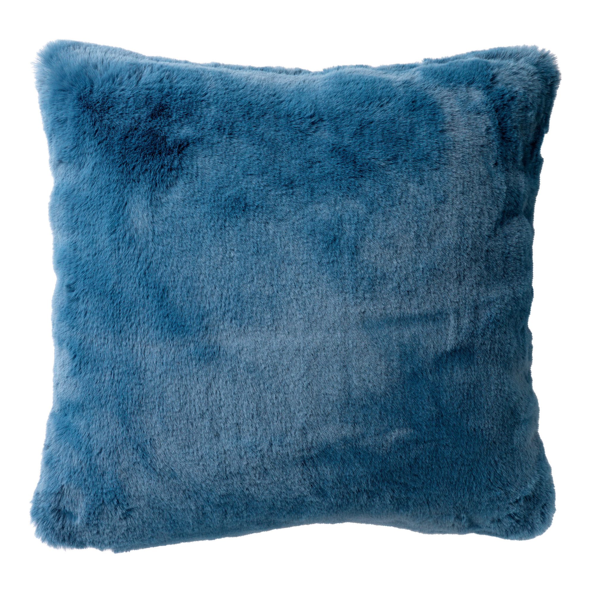 ZAYA - Sierkussen 45x45 cm - bontlook - effen kleur - Provincial Blue - lichtblauw