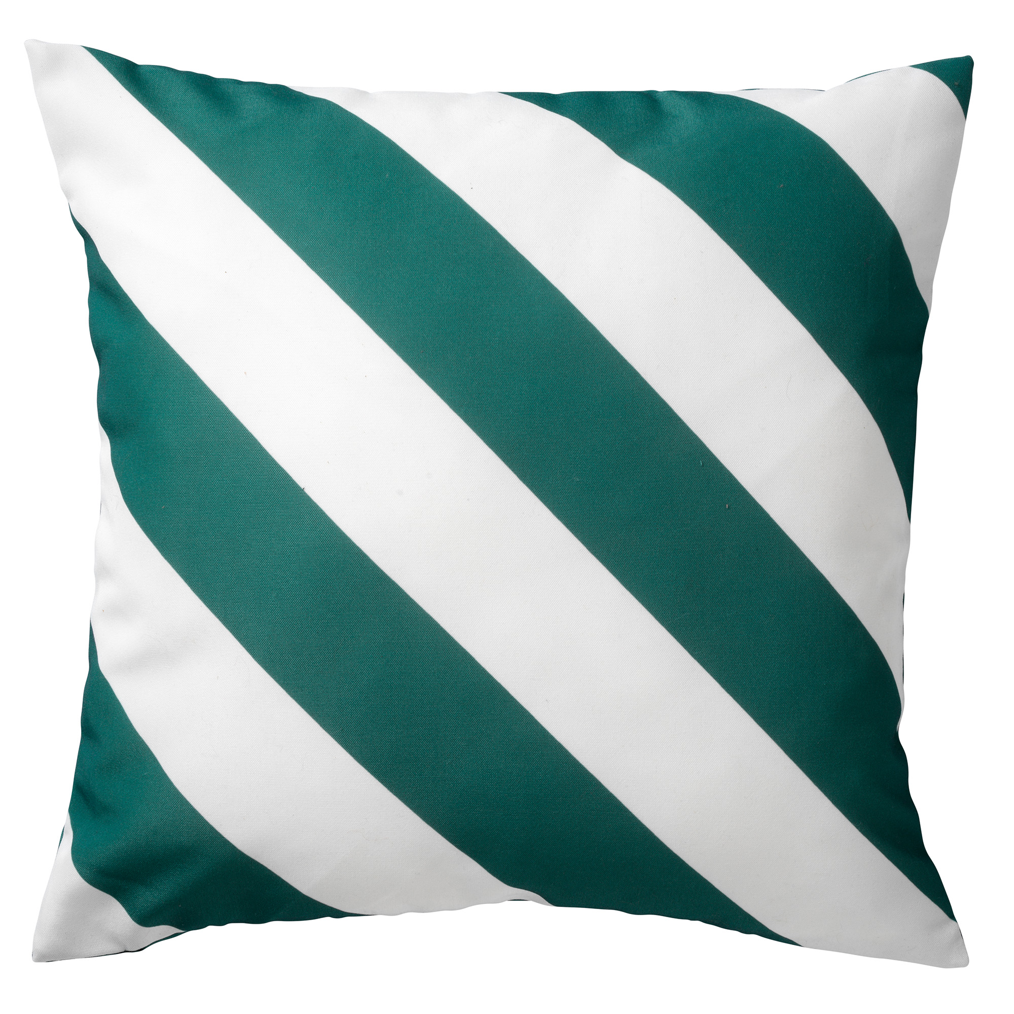 Cushion Sanzeno 45x45 cm Sagebrush striped - white and Green - water-repellent and UV-resistant 