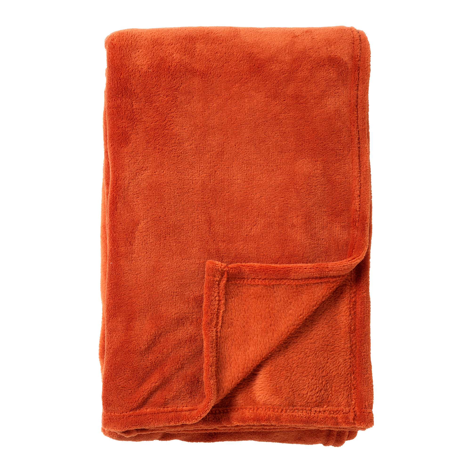 SIDNEY - Plaid Fleece deken van 100% gerecycled polyester – superzacht - Eco Line collection 140x180 cm - Potters Clay - oranje