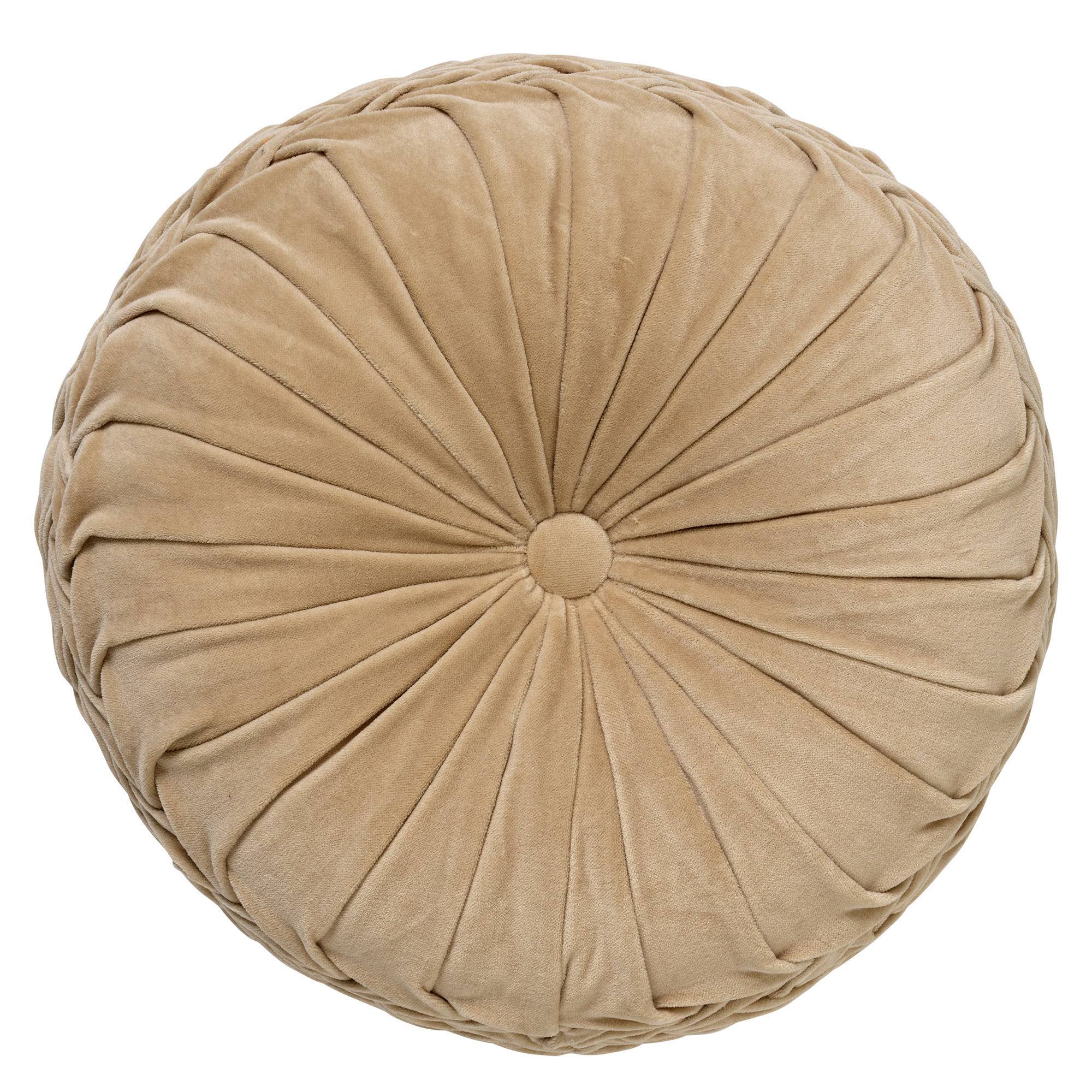 KAJA - Sierkussen rond velvet Ø40 cm - Pumice Stone - beige