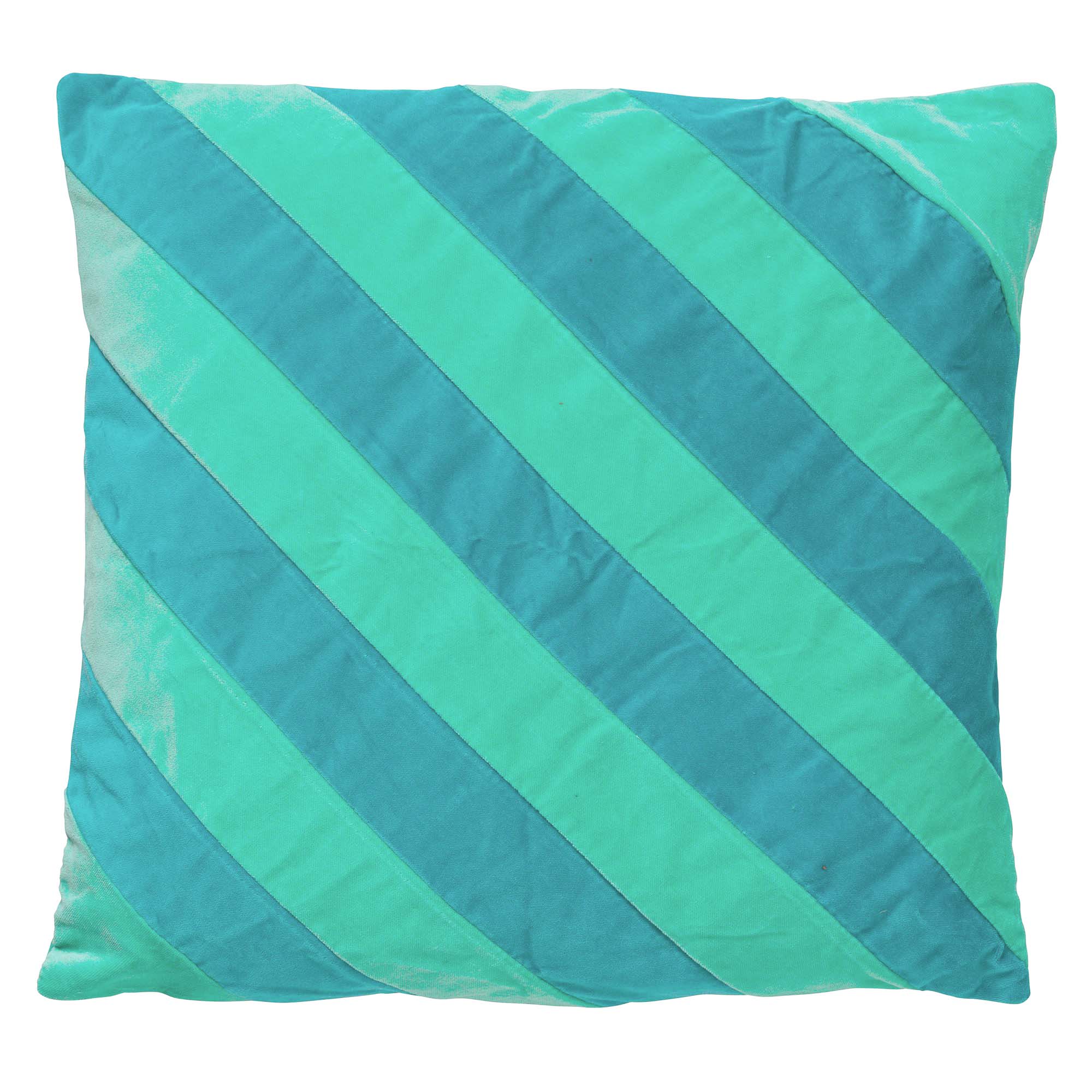 PEBBE - Samt Dekokissen 45x45 cm - Beveled Glass - grün - Streifen