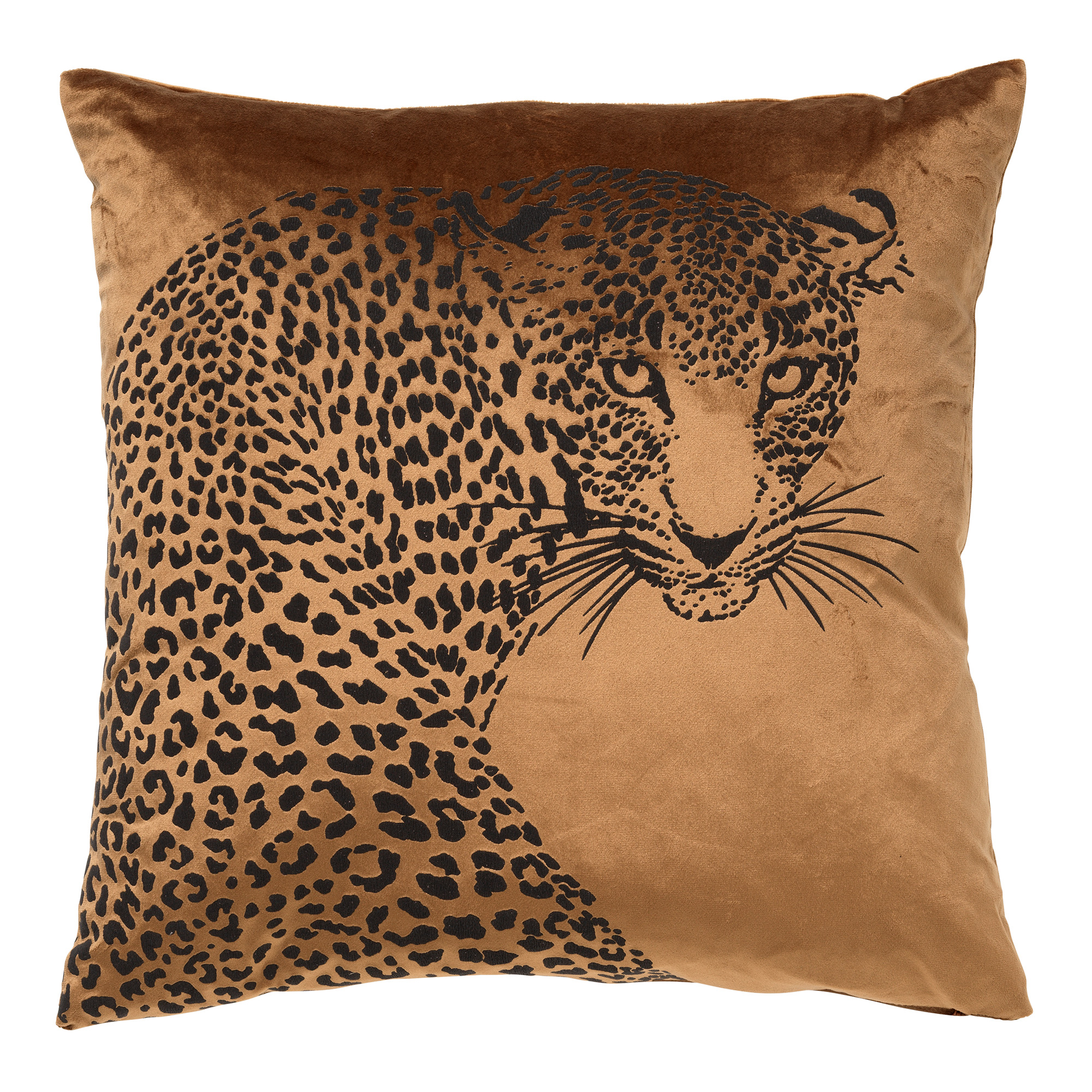 SIMBA - Coussin imprimé animal 45x45 cm Tobacco Brown