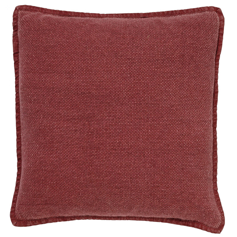 BOWIE - Dekokissen Baumwolle  mit stone-washed optik Merlot 45x45 cm