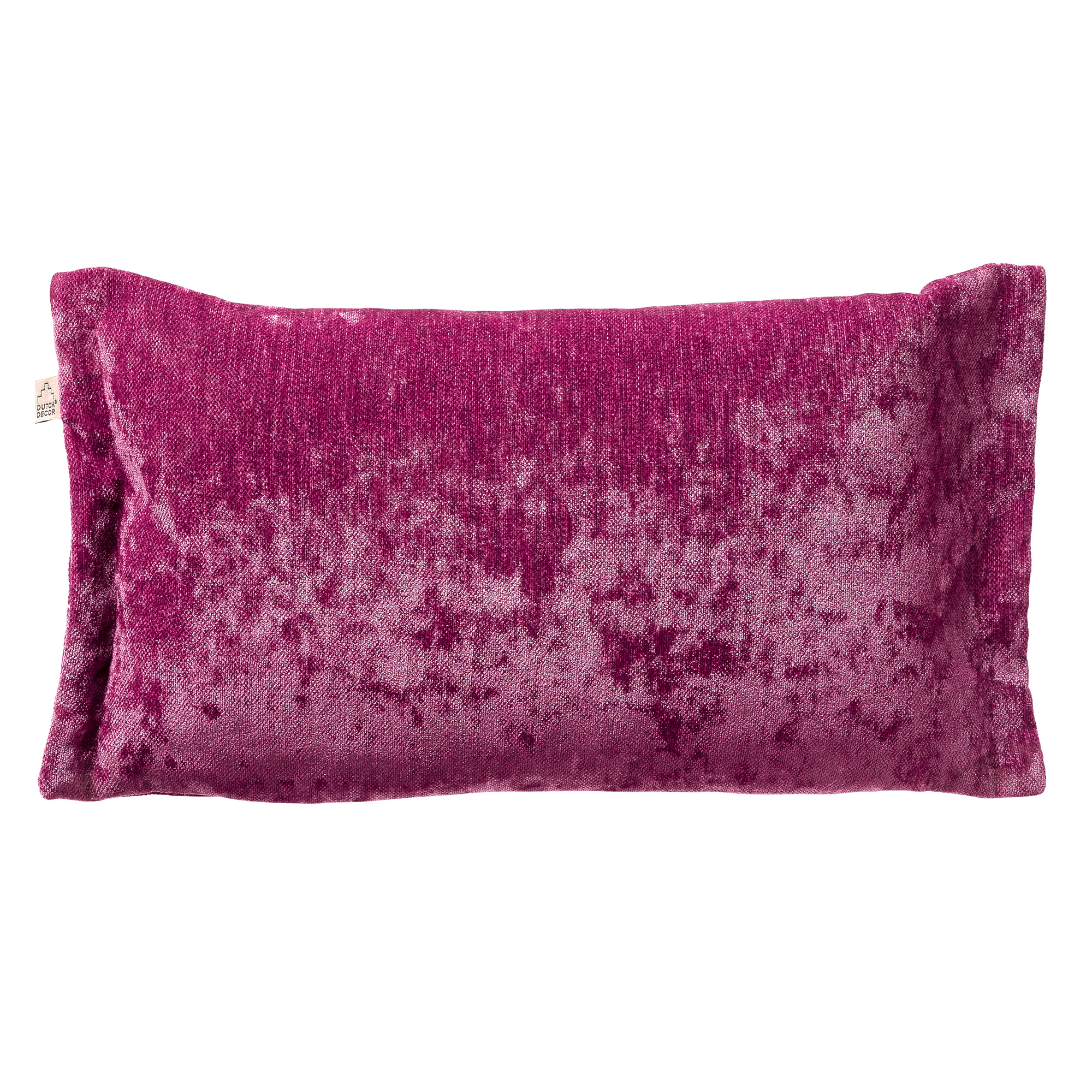 LEWIS - Sierkussen 30x50 cm - fluweel - met sierrand - Festival Fuchsia - paars