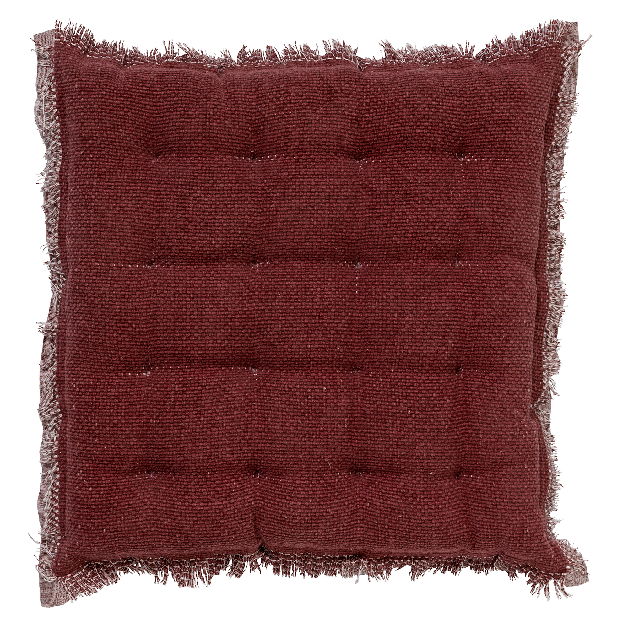 BURTO - Seat pad cushion washed coton Merlot 40x40 cm