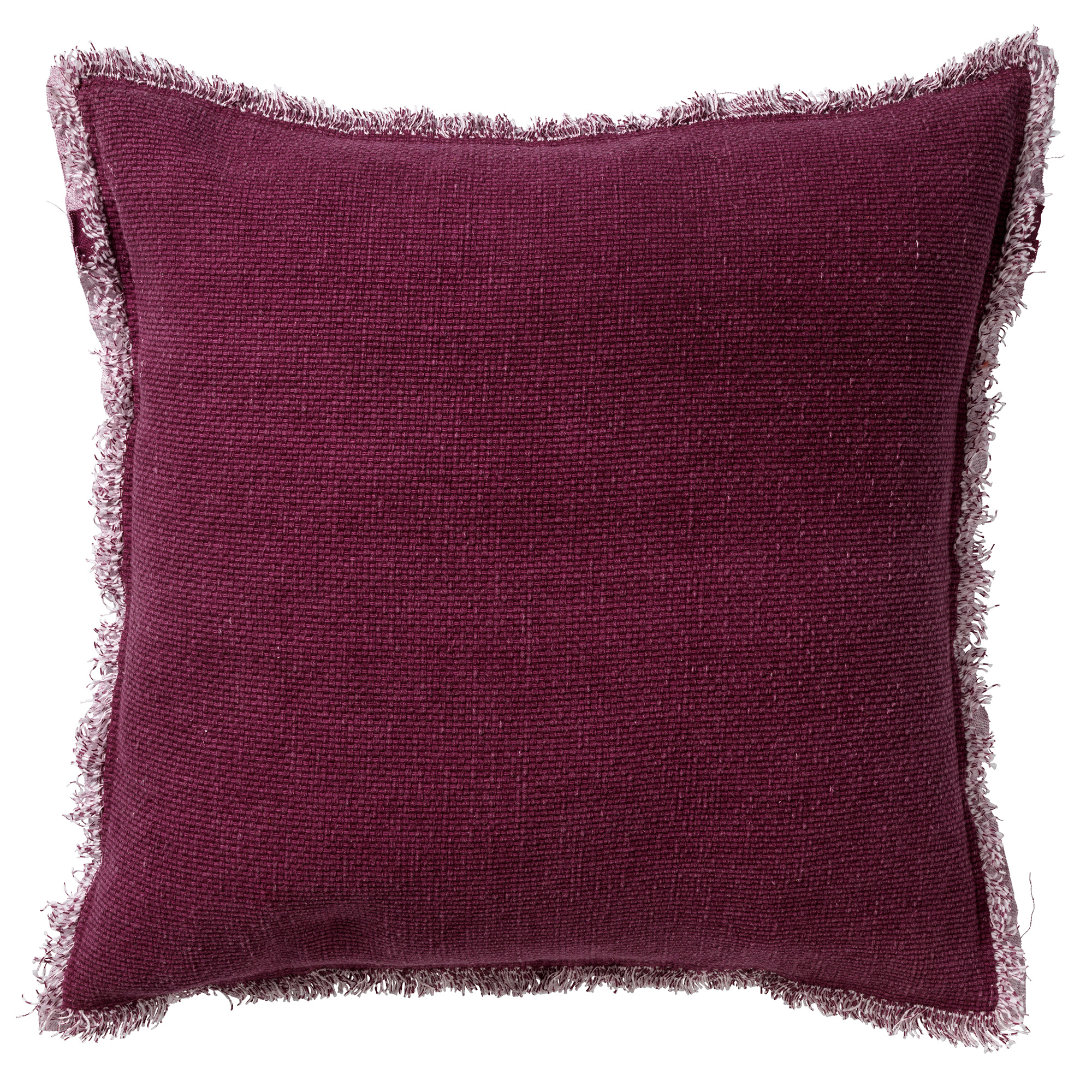 BURTO - Dekokissen Baumwolle mit stone-washed optik Red Plum 60x60 cm