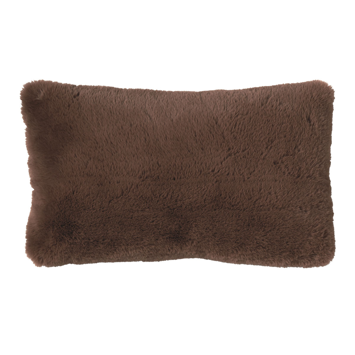 ZAYA - Sierkussen 30x50 cm - bontlook - effen kleur - Chocolate Martini - bruin
