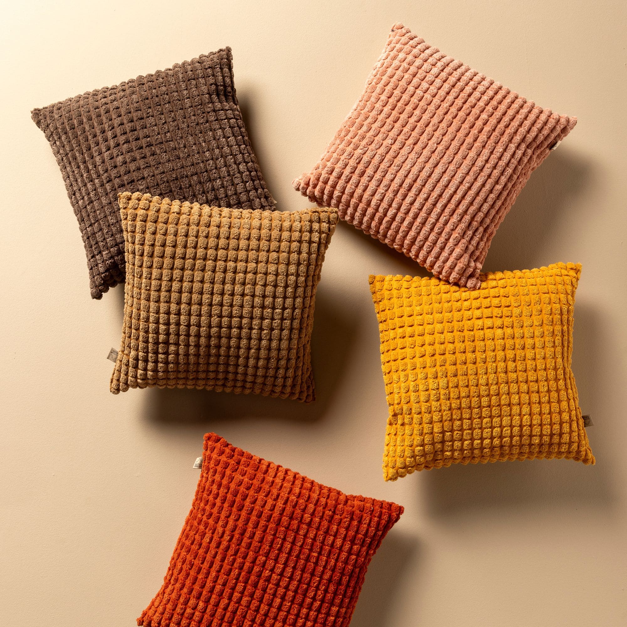 ROME - Kussenhoes 45x45 cm - 100% polyester - effen kleur - Tobacco Brown - bruin