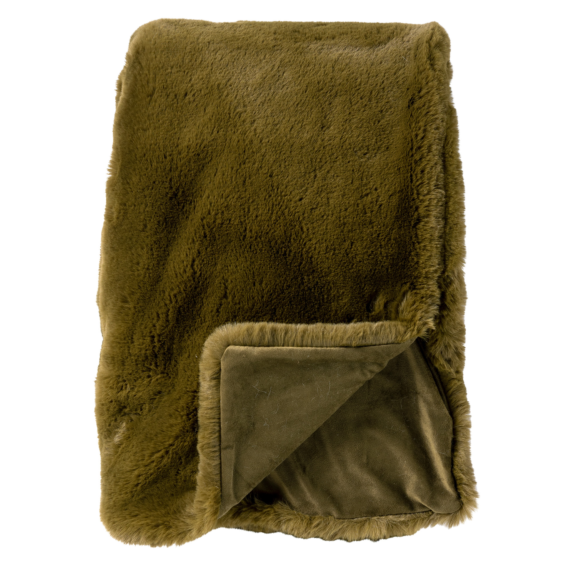 ZINZI - Wohndecke 140x180 cm - bontlook - einfarbig - Military Olive - grün