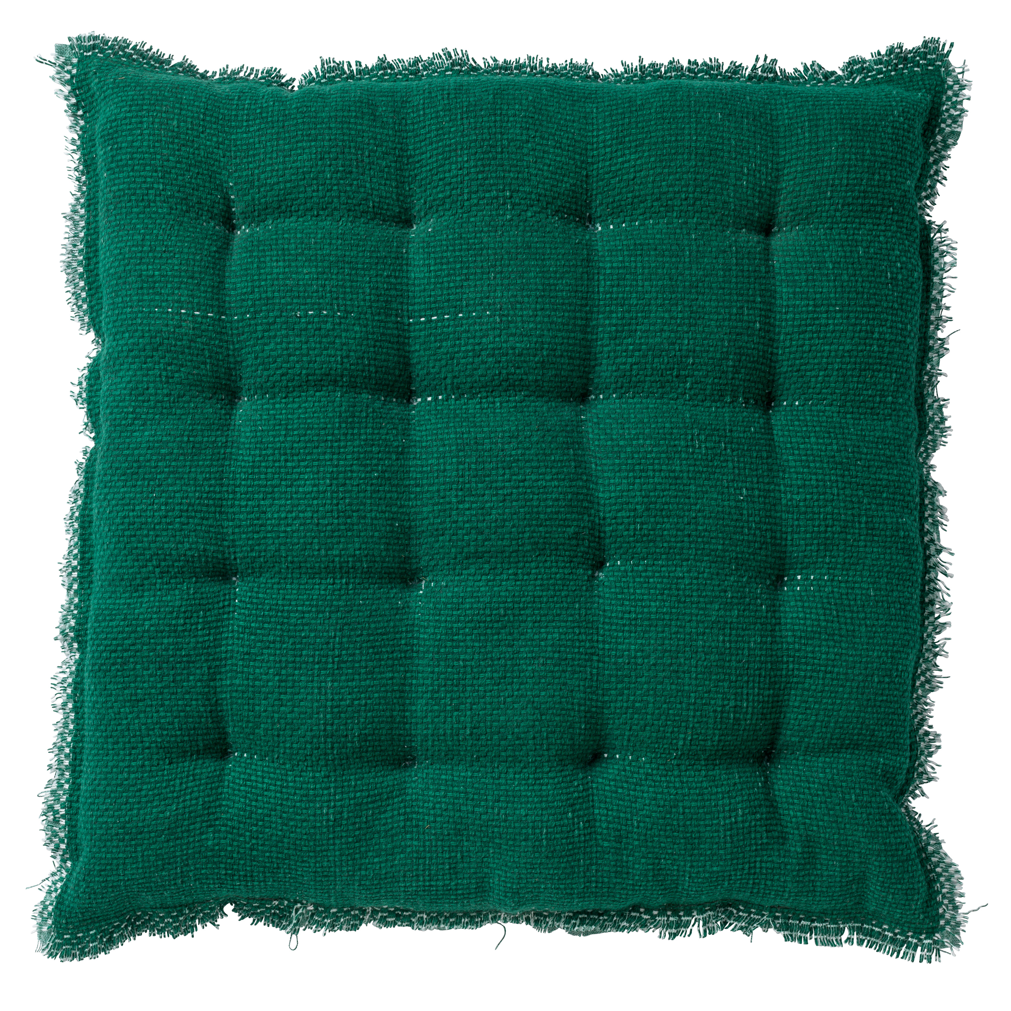 BURTO - Galette de chaise en coton delavée Galapagos Green 40x40 cm 