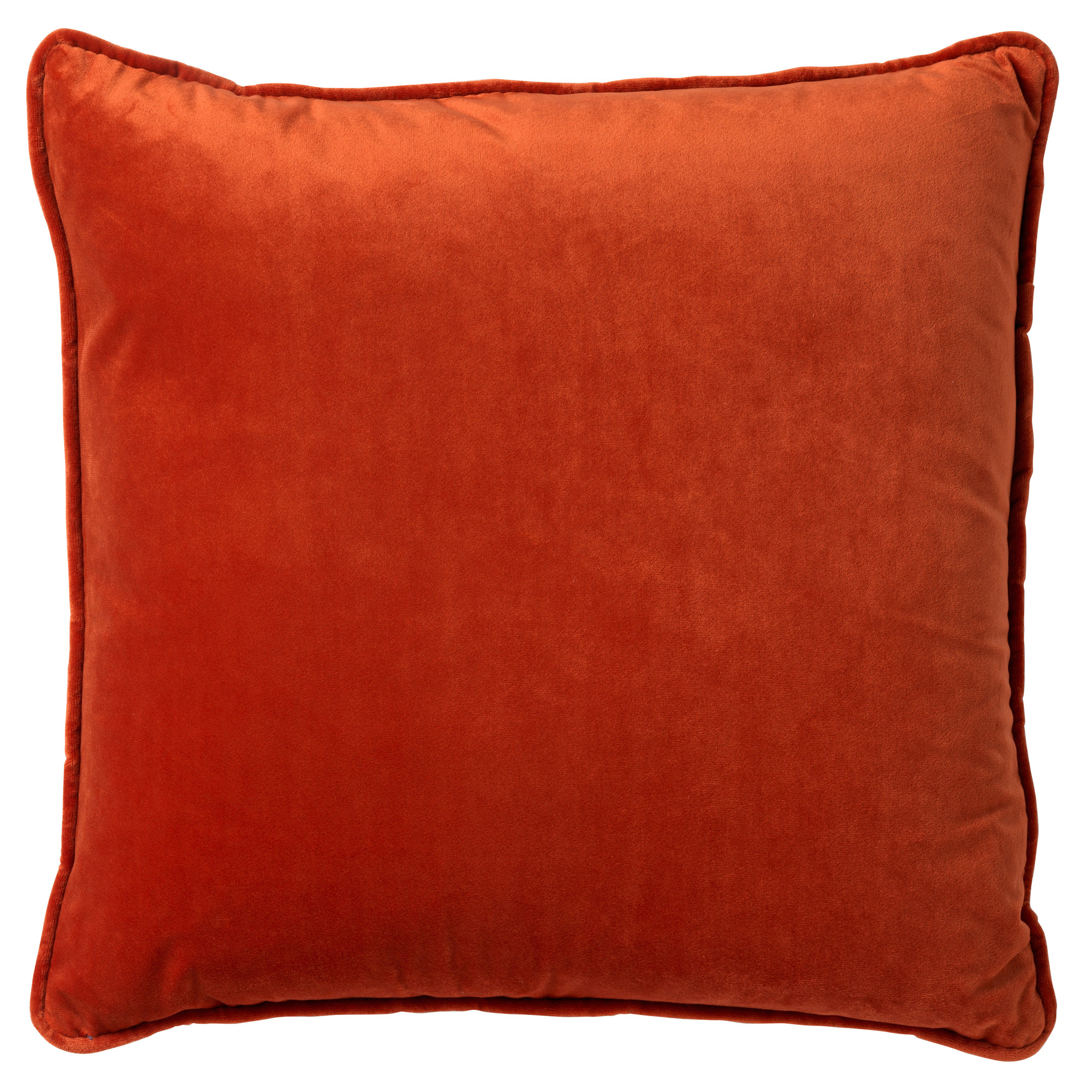 FINN - Sierkussen 45x45 cm - velvet - effen kleur - Potters Clay - oranje