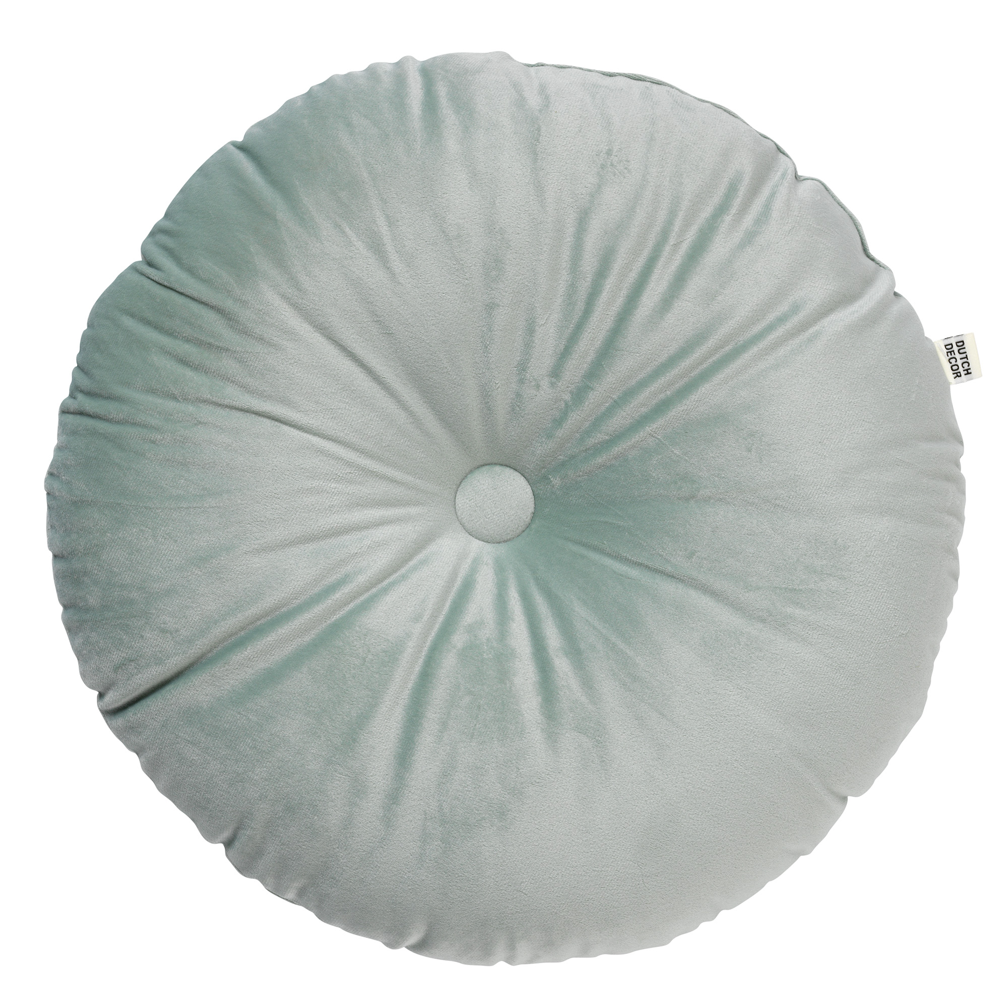 OLLY - Sierkussen rond velvet 40 cm - Jadeite - lichtgroen
