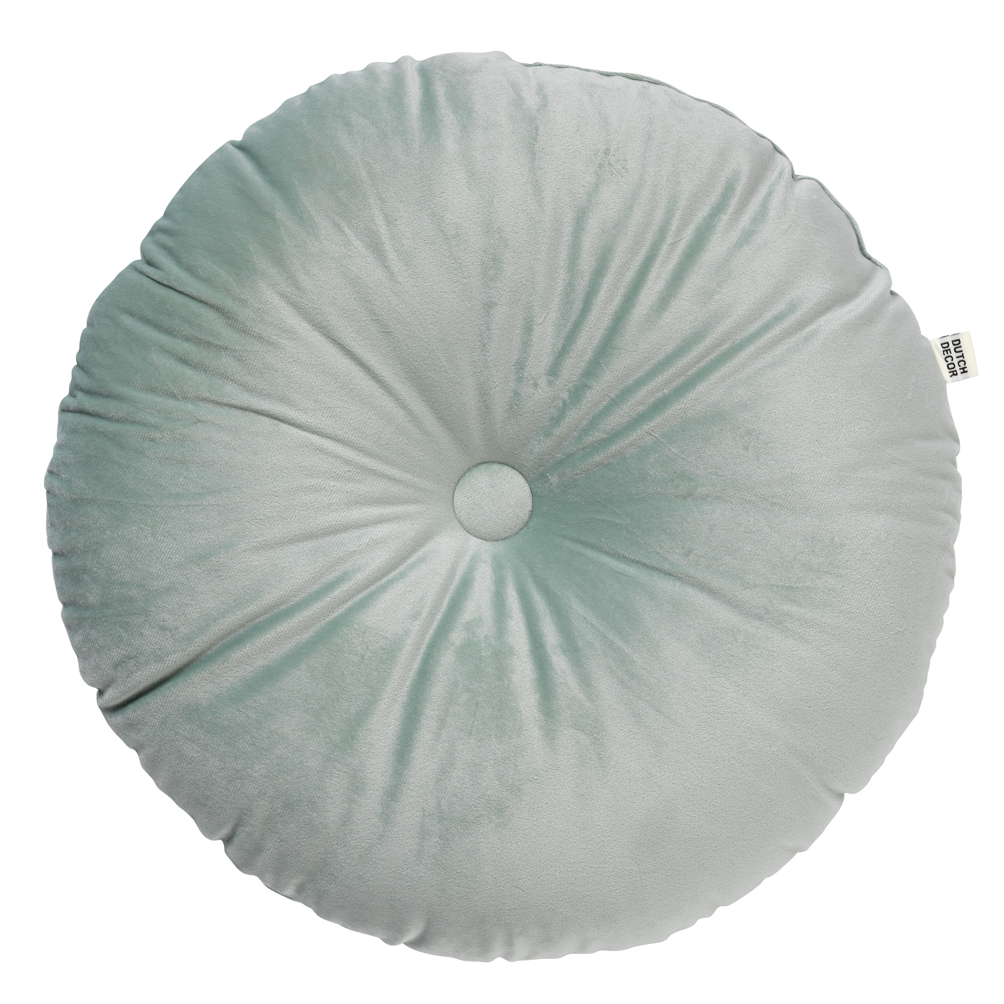 OLLY - Sierkussen rond velvet Ø40 cm - Jadeite - lichtgroen