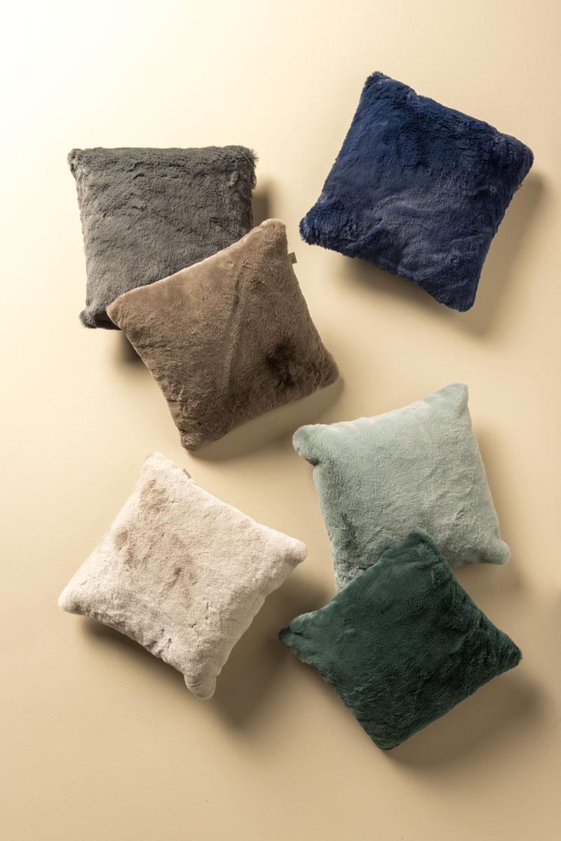 ZAYA - Housse de coussin imitation fourrure Sagebrush Green 45x45 cm 