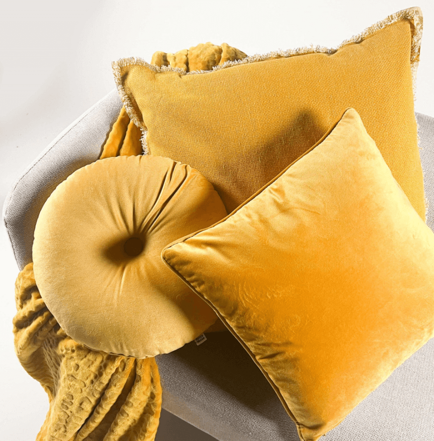 BURTO Cushion 60x60 cm Golden Glow yellow ochre