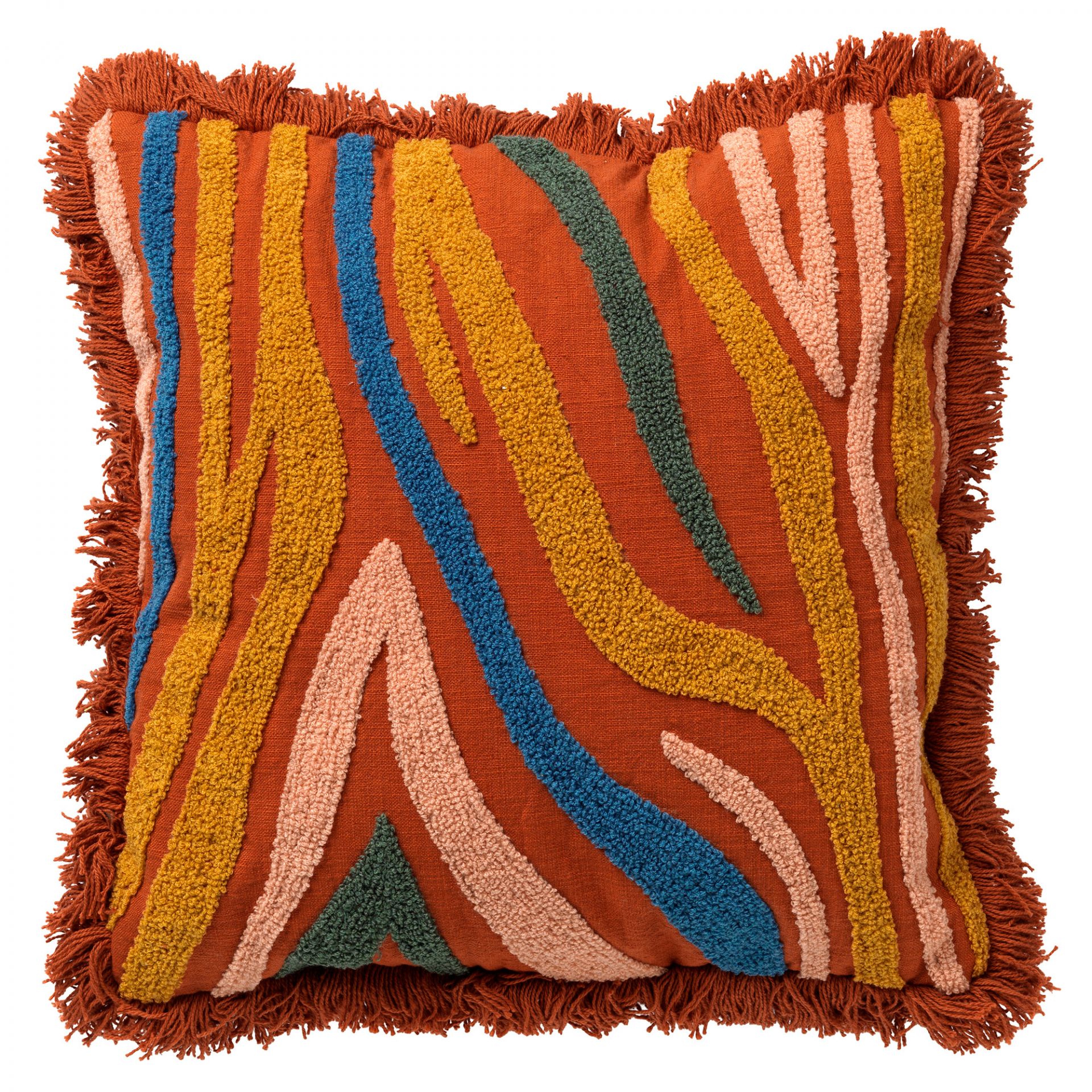 MISSOURI - Cushion with pattern 45x45 cm Potters Clay - orange