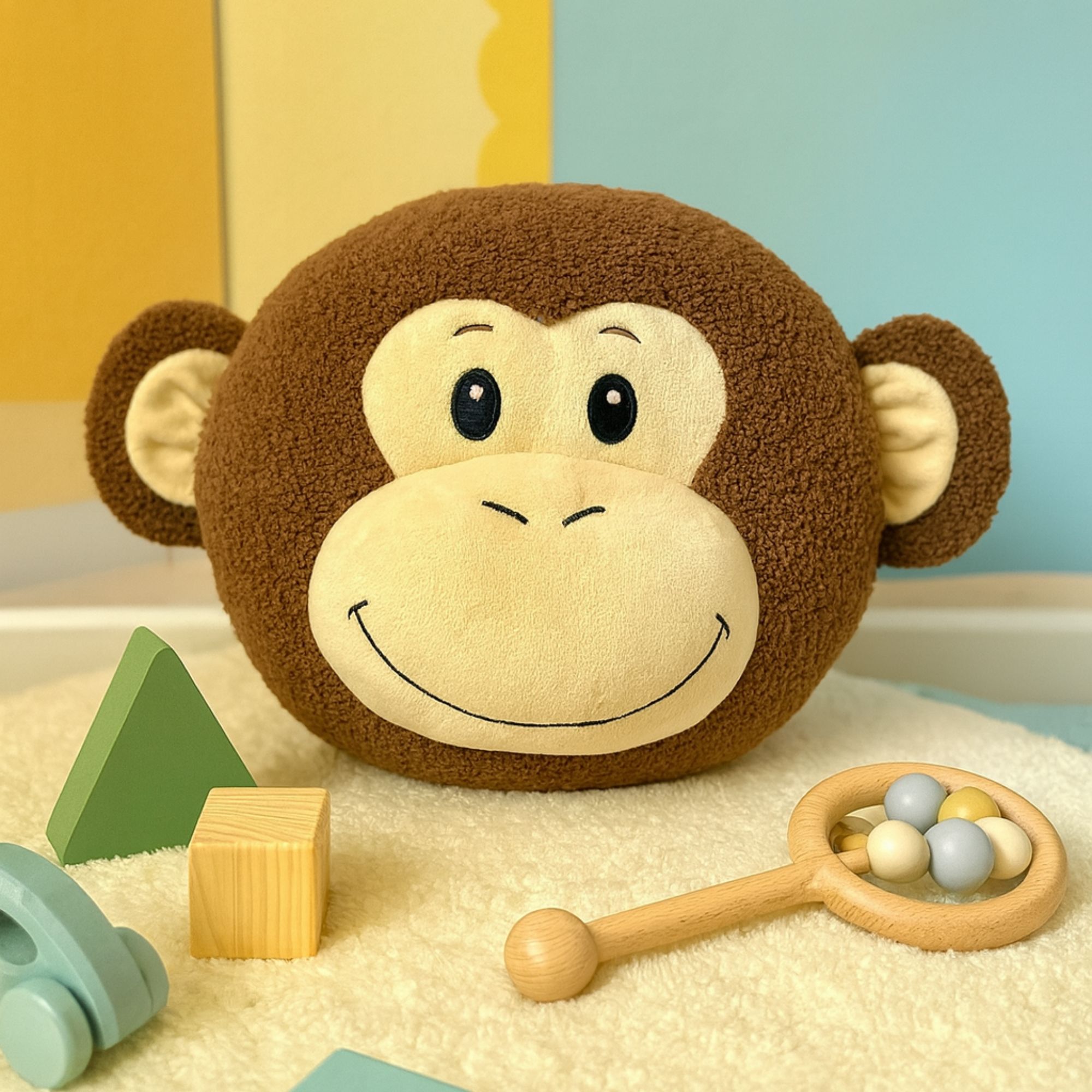 MONKEY - Cushion Ø30 cm - Round - Monkey - Partridge - Brown