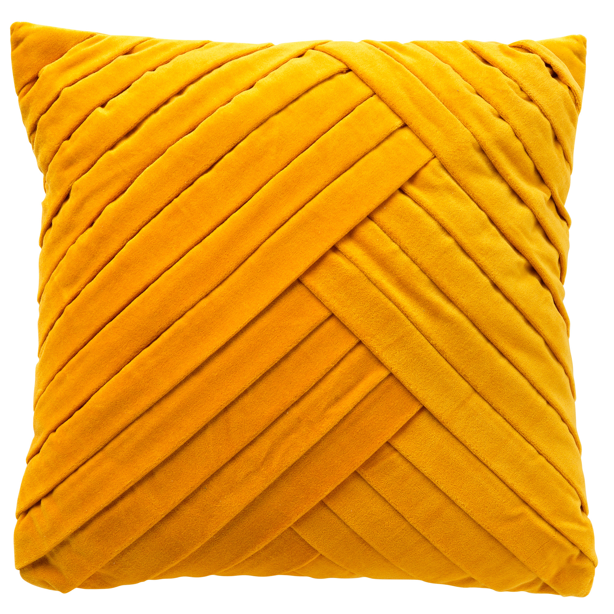 GIDI - Sierkussen 45x45 cm - velvet - effen kleur - Golden Glow - geel