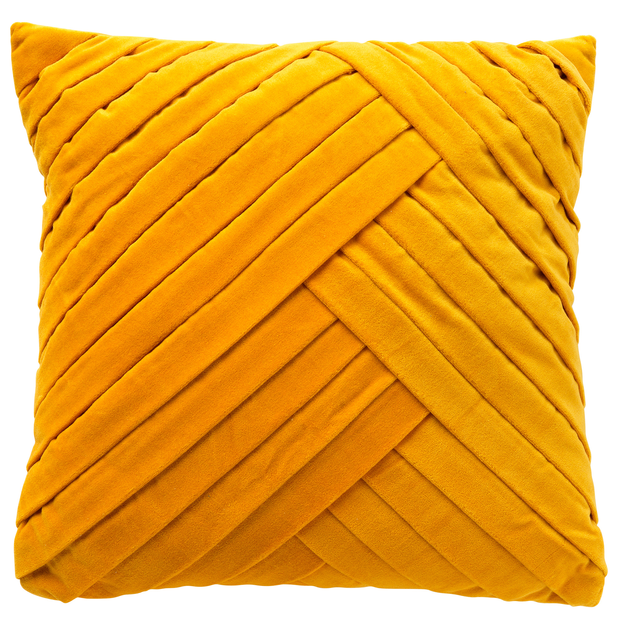 GIDI - Coussin 45x45 cm - velours - couleur unie - Golden Glow - jaune