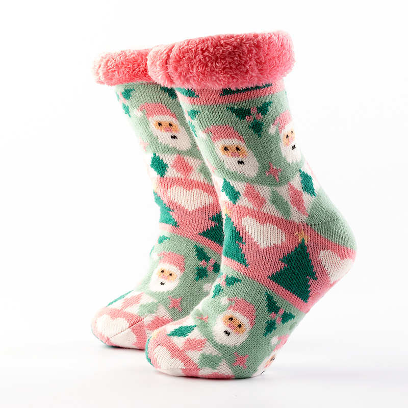 JOLLY SANTA - Adult House socks - Geranium Pink