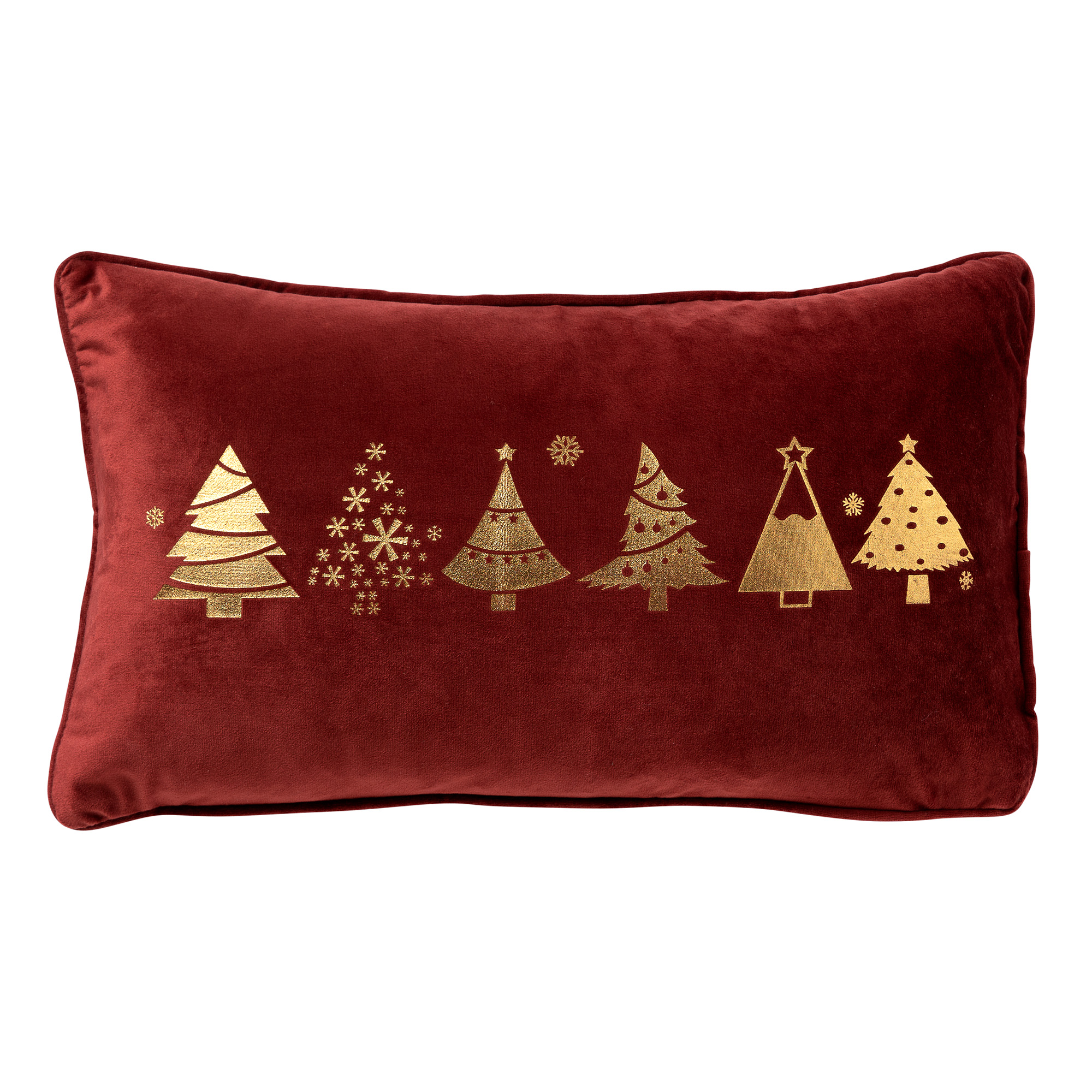 TREES - Cushion cover 30x50 cm - Red - Christmas decoration - velvet