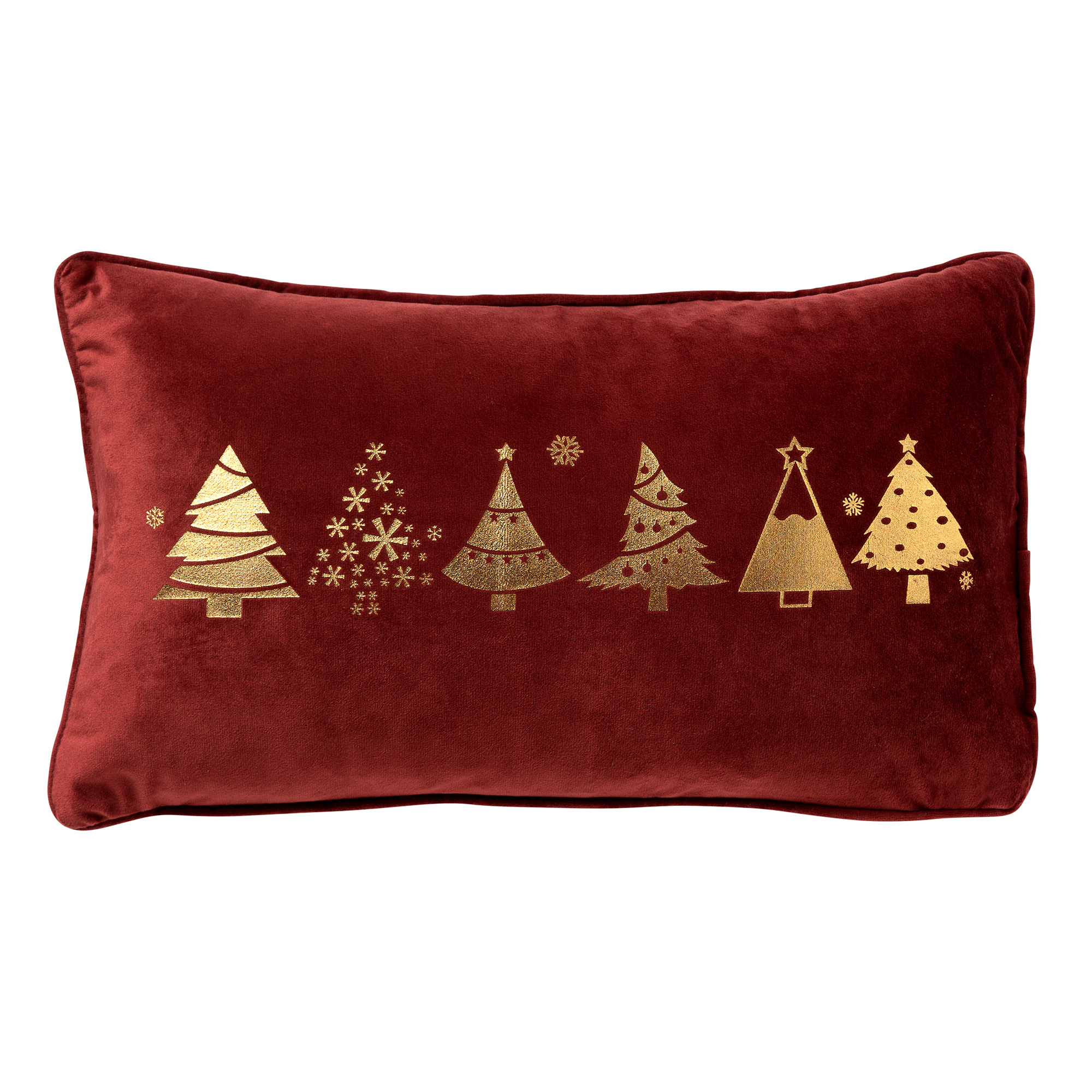 TREES - Decorative pillow 30x50 cm - Red - Christmas decoration - velvet