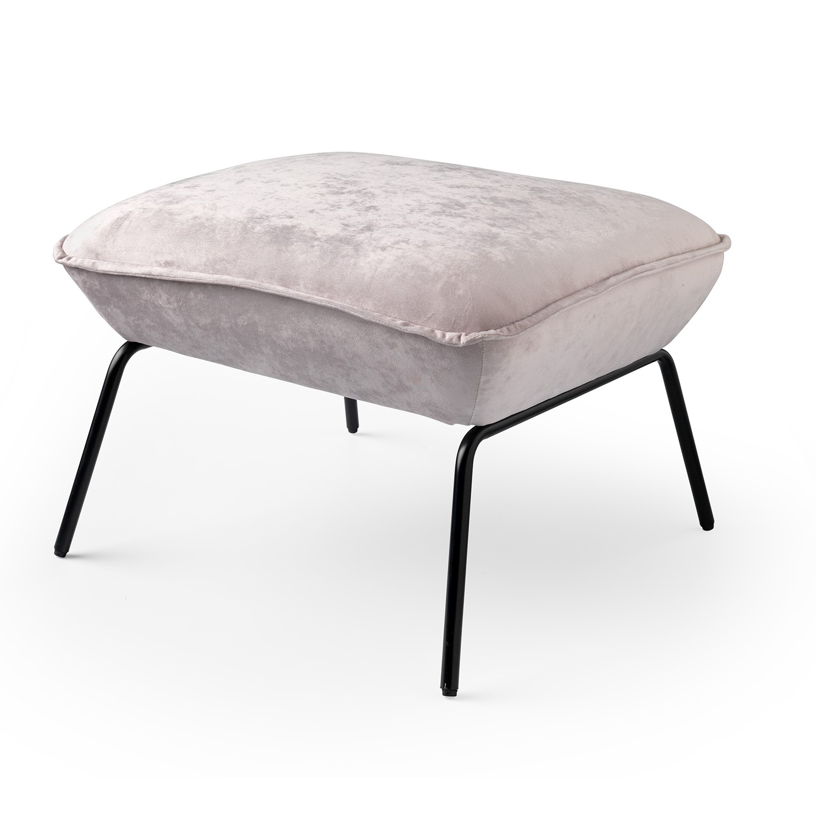 SCOTT - Pouf en velours 57x51x40 cm Pumice Stone