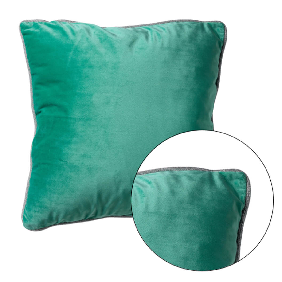 FINN - Coussin en velours Spearmint passepoil à paillettes  45x45 cm 