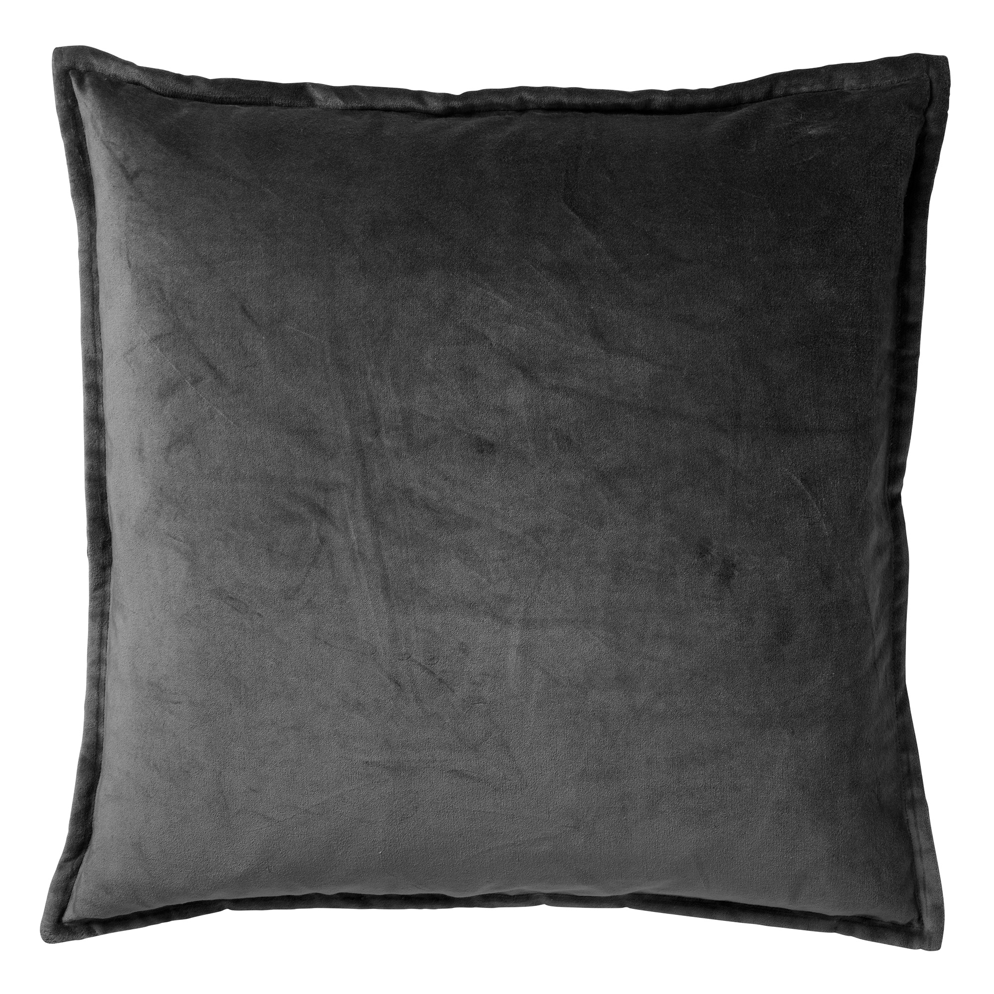 Cushion Caith 50x50 cm | Cotton velvet | Charcoal Grey