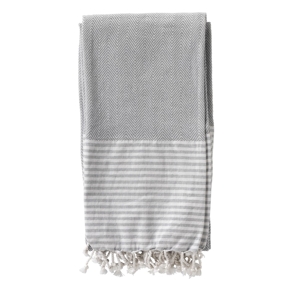 LOU - Hamam-Handtuch 90x180 cm - Sleet - grijs