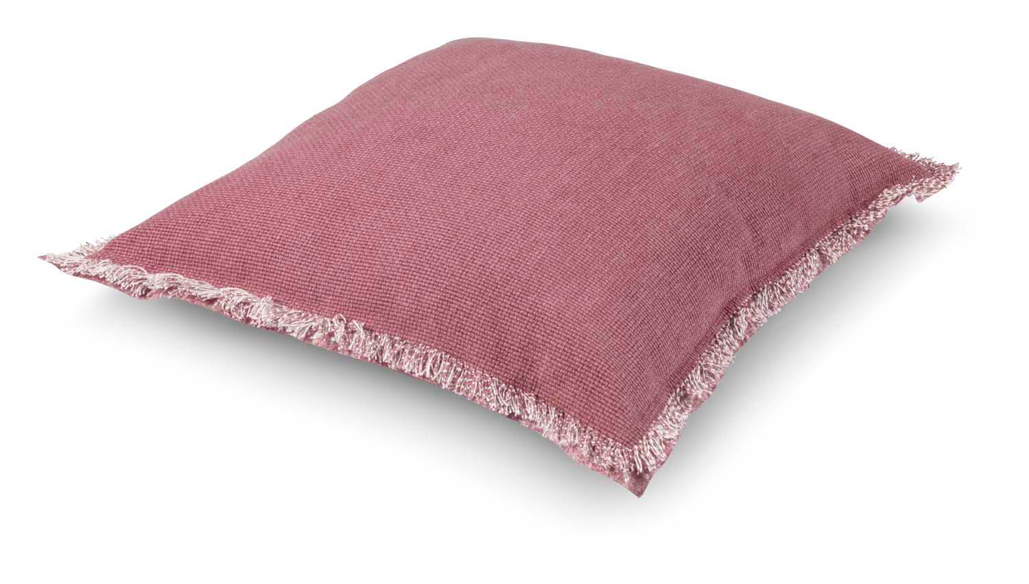 BURTO - Sierkussen XL - 70x70 cm - pruim  - roze - gewassen katoen - lounge kussen