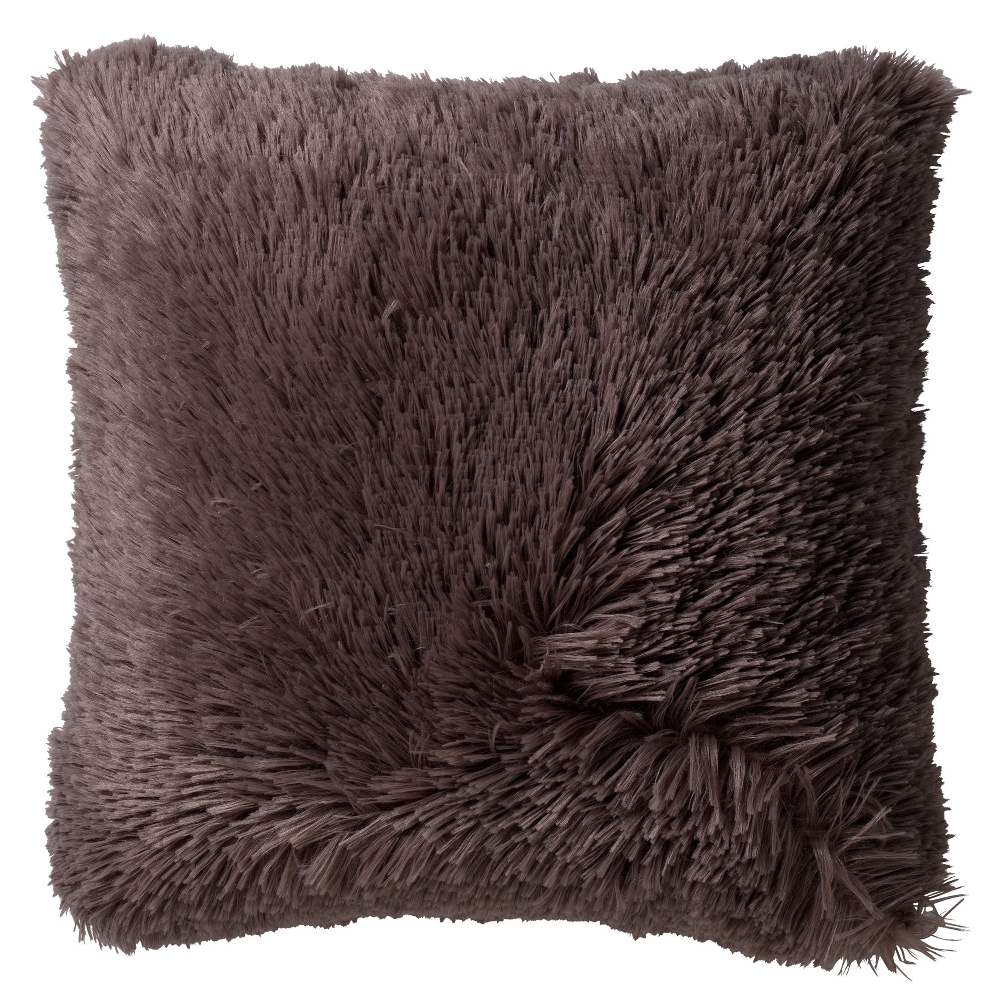 FLUFFY - Sierkussen unikleur 45x45 cm - Driftwood - taupe