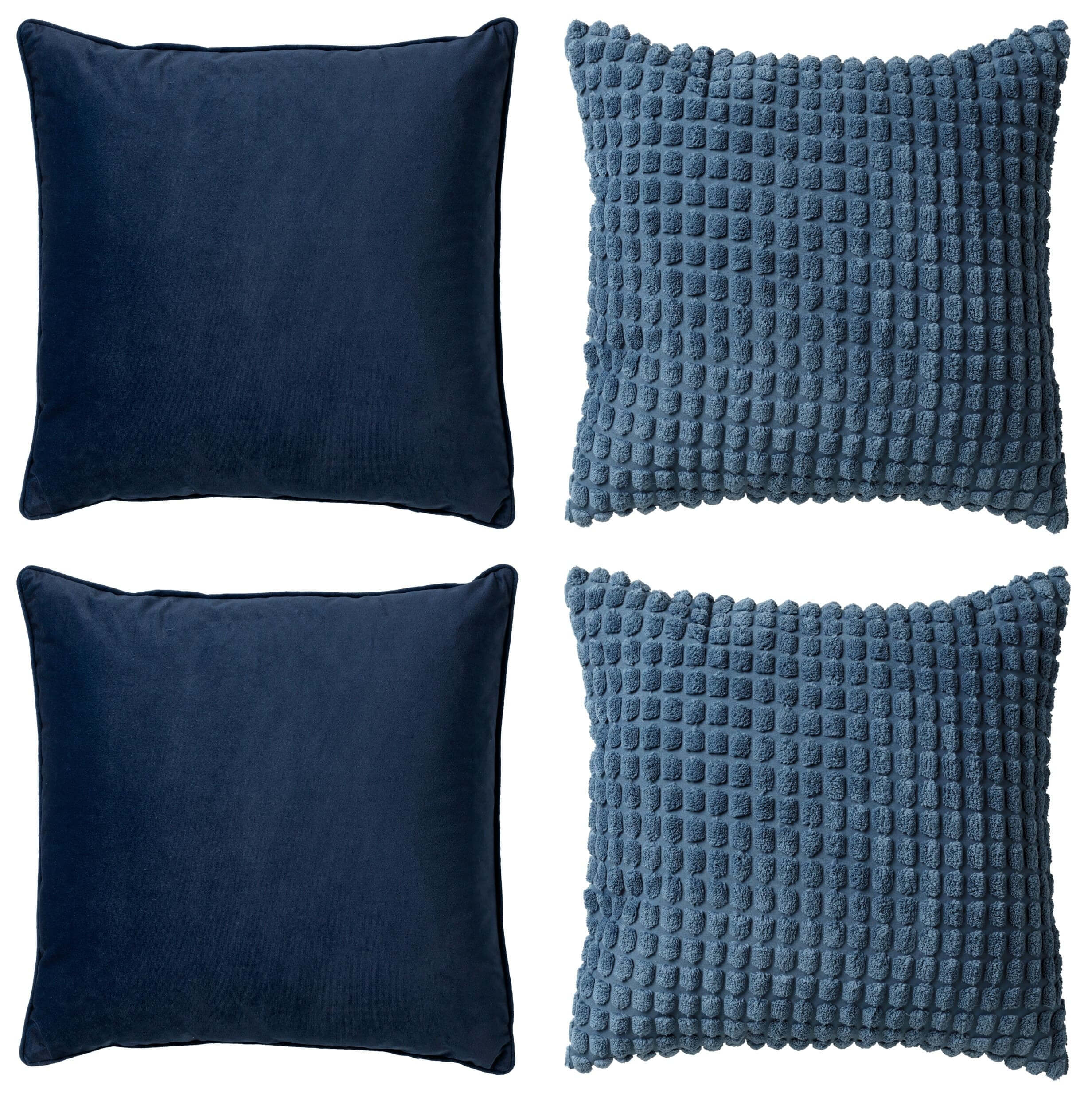 LOT DE 4 COUSSINS - 45x45 cm - Insignia Blue - Bleu