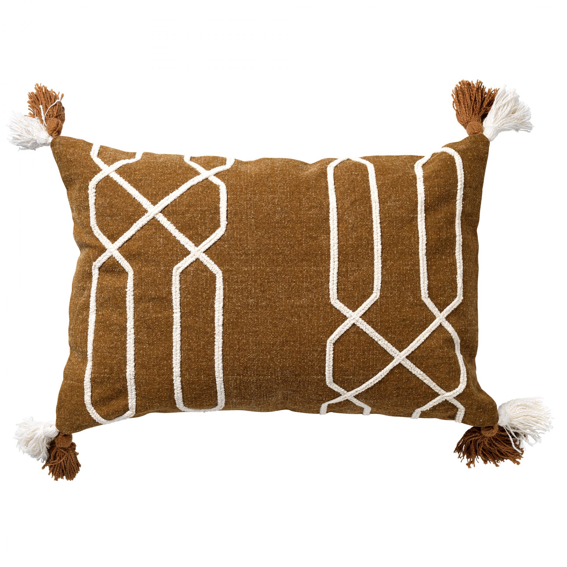 ZENO - Housse de Coussin en coton 40x60 cm Tobacco Brown - brun