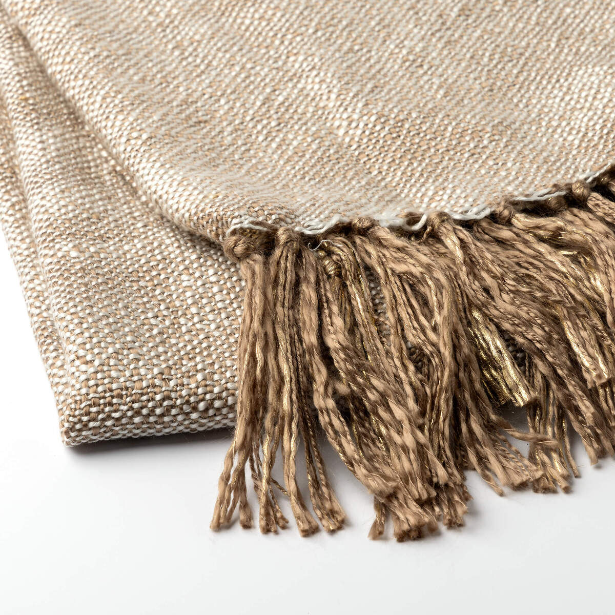 LORA - Plaid 140x180 cm - Greige - Marron