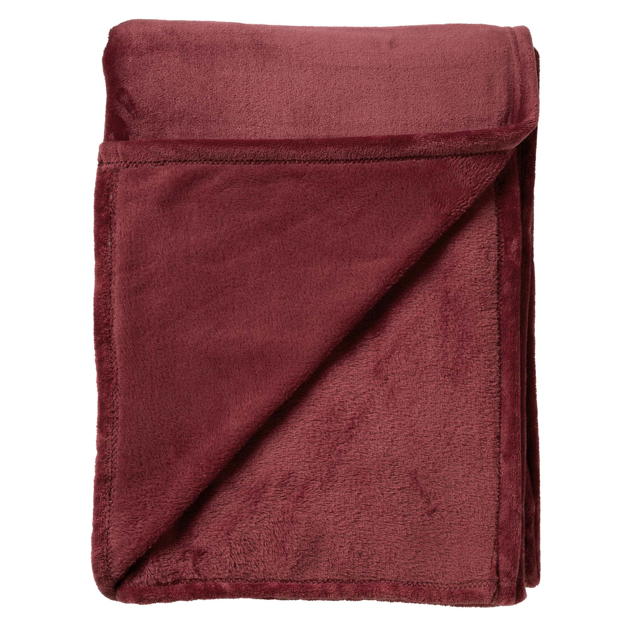 BILLY - Plaid flannel fleece 150x200 cm - Merlot - rood - superzacht