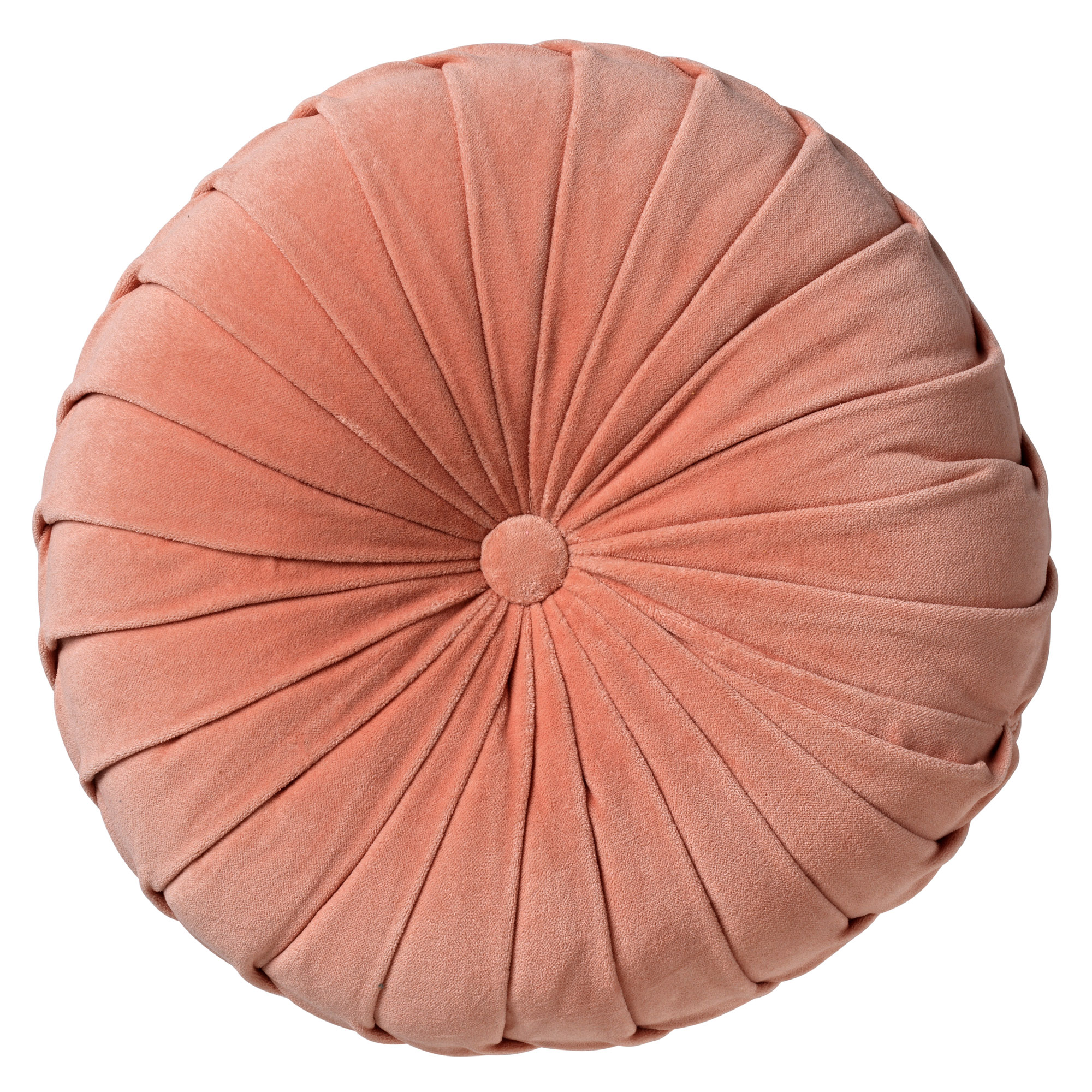 KAJA - Sierkussen rond velvet Muted Clay 40 cm - roze