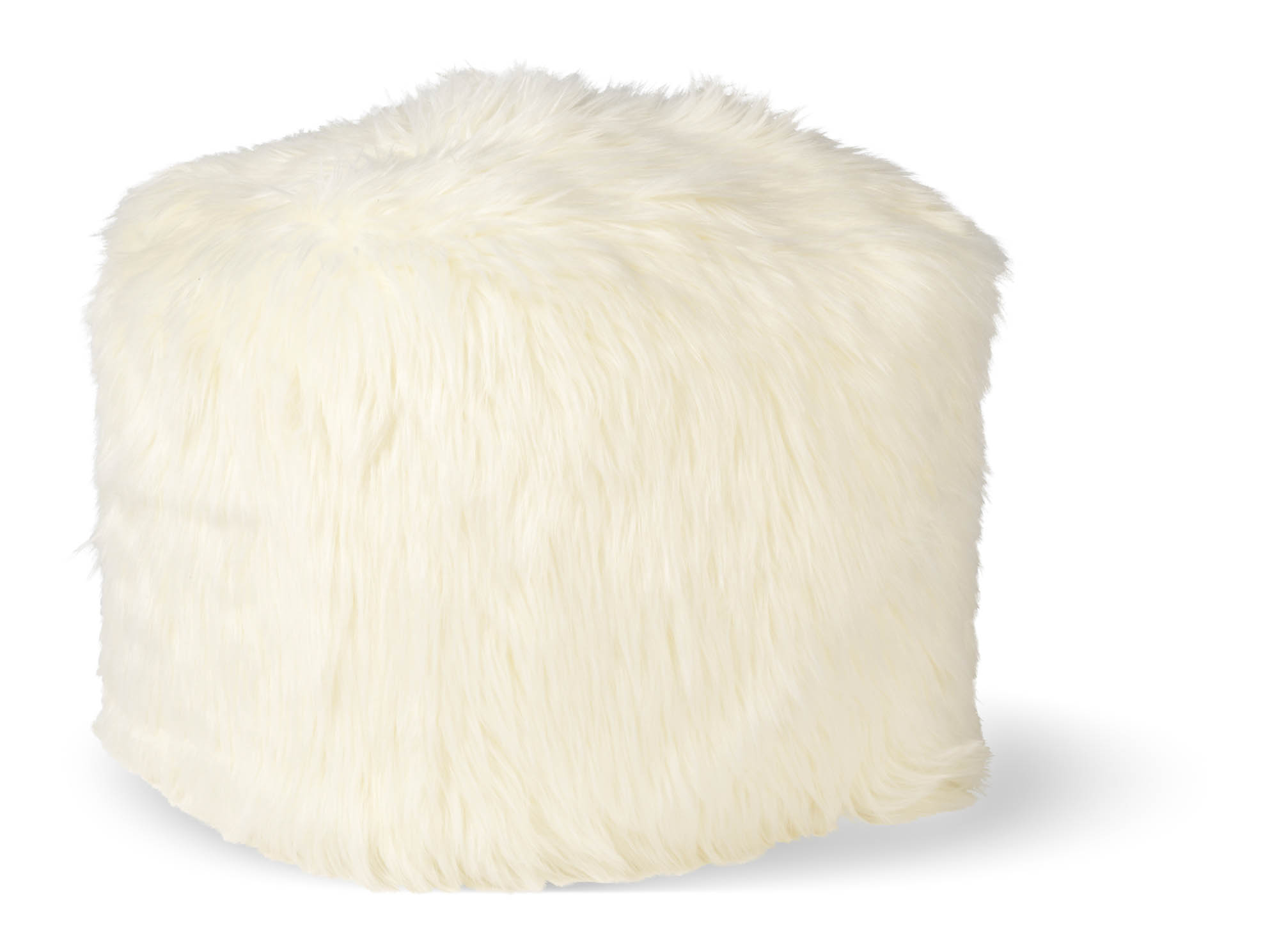 SHEEP - Vierkante fluffy poef ivoor 40x40x40 cm  - wit